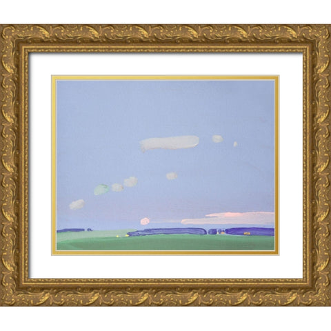 Evening Clouds Gold Ornate Wood Framed Art Print with Double Matting by Nekraha, Igor