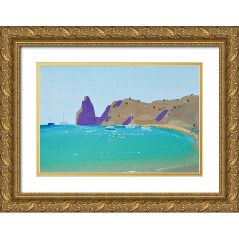 Cape Fiolent Gold Ornate Wood Framed Art Print with Double Matting by Nekraha, Igor