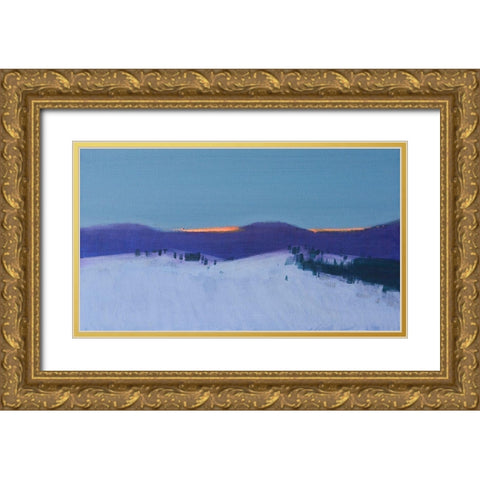 Transcarpathian Evening Gold Ornate Wood Framed Art Print with Double Matting by Nekraha, Igor