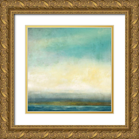 Blue Tide Gold Ornate Wood Framed Art Print with Double Matting by Nicoll, Suzanne