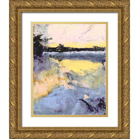 Winter Blues Gold Ornate Wood Framed Art Print with Double Matting by Nickell, Linda