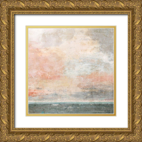 Grey Sea Gold Ornate Wood Framed Art Print with Double Matting by Nicoll, Suzanne