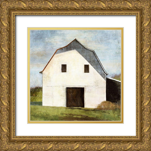 Hay Barn Gold Ornate Wood Framed Art Print with Double Matting by Nicoll, Suzanne