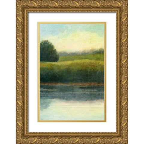 Riverbank 1 Gold Ornate Wood Framed Art Print with Double Matting by Nicoll, Suzanne