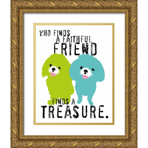 A Faithful Friend Gold Ornate Wood Framed Art Print with Double Matting by Oliphant, Ginger