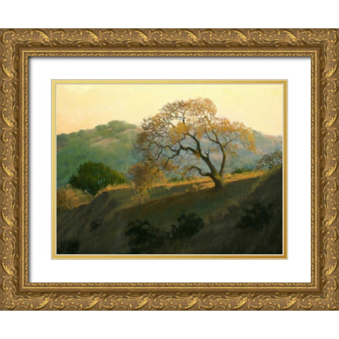 Buckeye Glow Gold Ornate Wood Framed Art Print with Double Matting by OLeary, Kathy