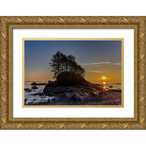 Botany Bay Sunset Gold Ornate Wood Framed Art Print with Double Matting by Oldford, Tim