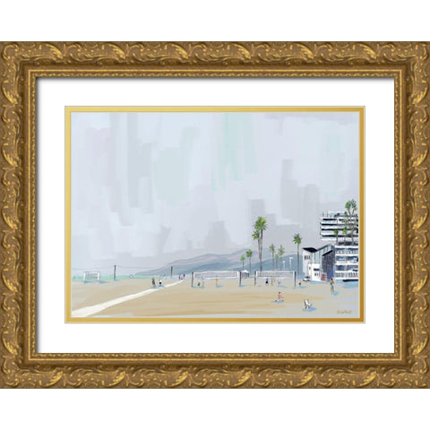 Annenberg Beach House Gold Ornate Wood Framed Art Print with Double Matting by Oswald, Pete