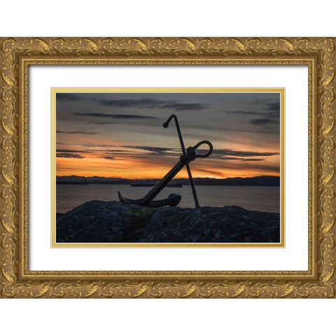 Anchor Gold Ornate Wood Framed Art Print with Double Matting by Oldford, Tim