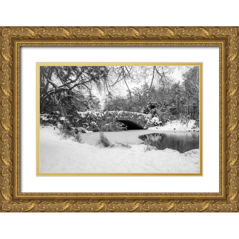 Stone Bridge Gold Ornate Wood Framed Art Print with Double Matting by Oldford, Tim
