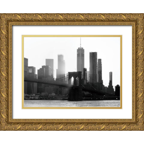 New York 1 Gold Ornate Wood Framed Art Print with Double Matting by Okula, Carina