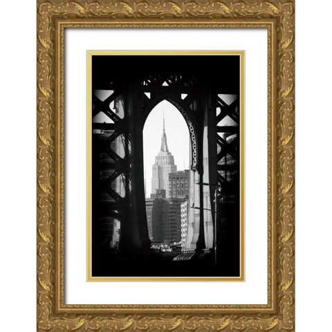 New York 2 Gold Ornate Wood Framed Art Print with Double Matting by Okula, Carina