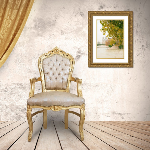 Notre Dame 2 Gold Ornate Wood Framed Art Print with Double Matting by Okula, Carina