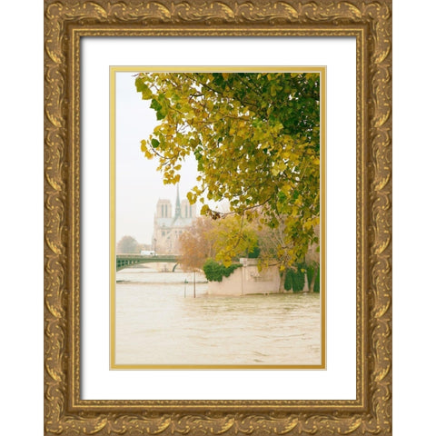 Notre Dame 2 Gold Ornate Wood Framed Art Print with Double Matting by Okula, Carina