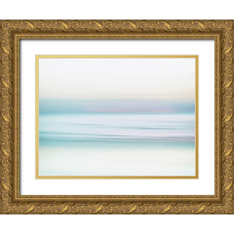 Oceanscape 1 Gold Ornate Wood Framed Art Print with Double Matting by Okula, Carina