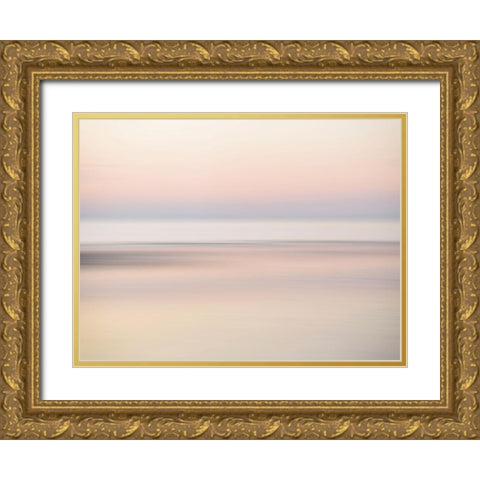 Oceanscape 2 Gold Ornate Wood Framed Art Print with Double Matting by Okula, Carina