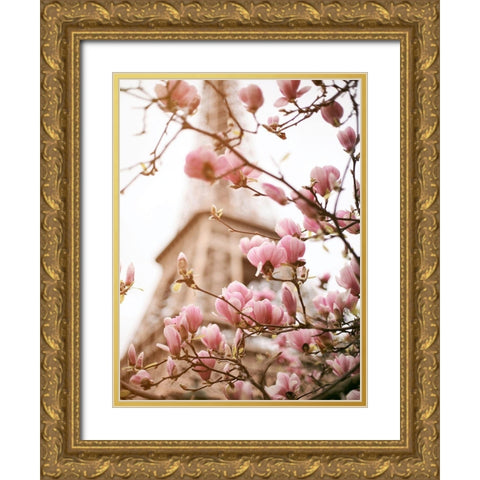 Paris Dreams 1 Gold Ornate Wood Framed Art Print with Double Matting by Okula, Carina