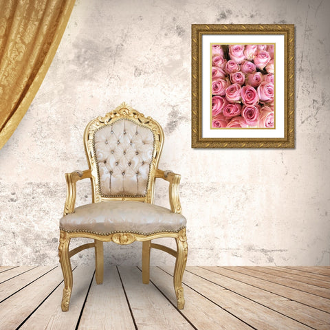 Paris Petals 3 Gold Ornate Wood Framed Art Print with Double Matting by Okula, Carina