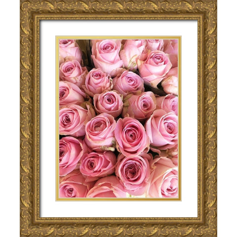 Paris Petals 3 Gold Ornate Wood Framed Art Print with Double Matting by Okula, Carina