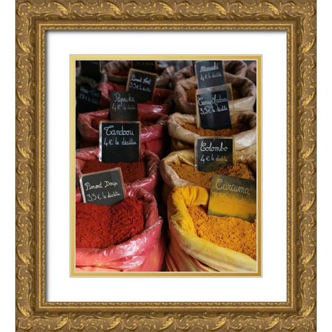 French Market No. 1 Gold Ornate Wood Framed Art Print with Double Matting by Okula, Carina