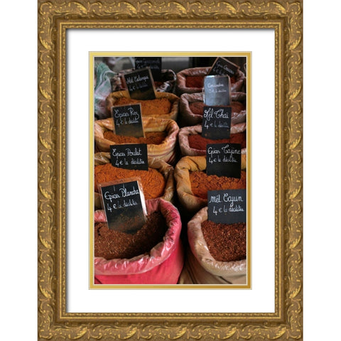 French Market No. 2 Gold Ornate Wood Framed Art Print with Double Matting by Okula, Carina