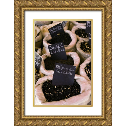 French Market No. 3 Gold Ornate Wood Framed Art Print with Double Matting by Okula, Carina