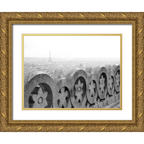 Paris No. 8 Gold Ornate Wood Framed Art Print with Double Matting by Okula, Carina
