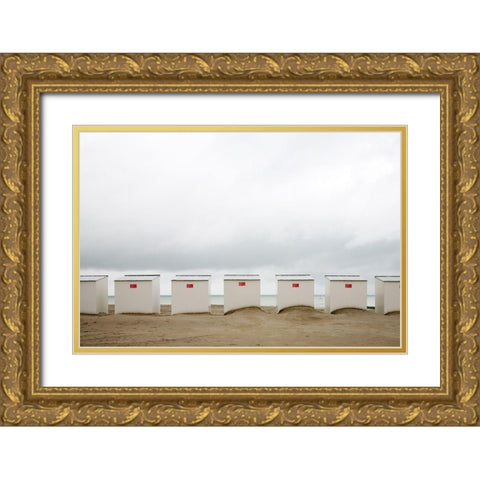 Seaside No. 1 Gold Ornate Wood Framed Art Print with Double Matting by Okula, Carina
