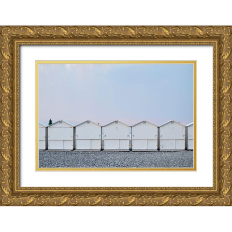 Seaside No. 2 Gold Ornate Wood Framed Art Print with Double Matting by Okula, Carina