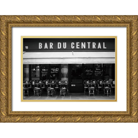 Bar du Central Paris Gold Ornate Wood Framed Art Print with Double Matting by Okula, Carina