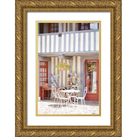 Sunshine Blues Gold Ornate Wood Framed Art Print with Double Matting by Okula, Carina