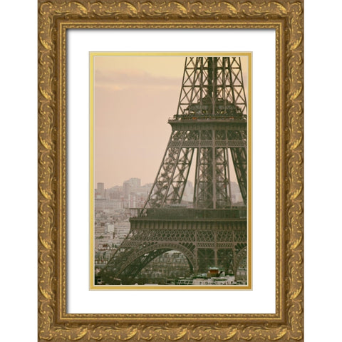Madame Eiffel Gold Ornate Wood Framed Art Print with Double Matting by Okula, Carina