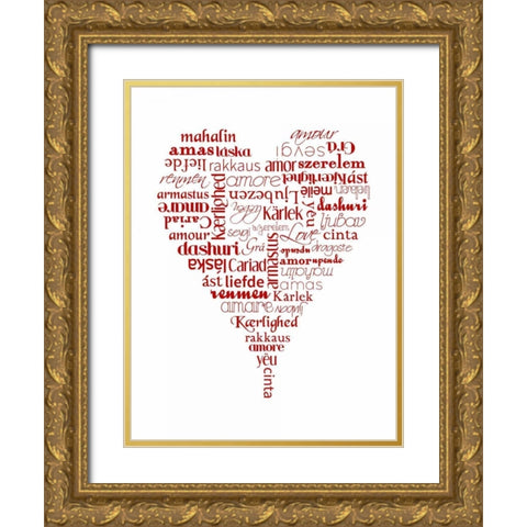 Translation of Love Gold Ornate Wood Framed Art Print with Double Matting by Proctor, Tenisha