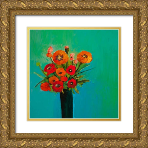 Blue Summer Dreams Gold Ornate Wood Framed Art Print with Double Matting by Pristas, Tracy Lynn