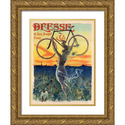 DÃƒÂ©esse Cycles Gold Ornate Wood Framed Art Print with Double Matting by Paleologu (PAL), Jean de