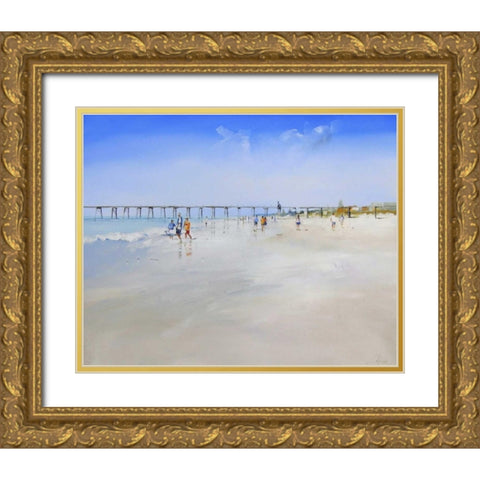 Henley Pier Gold Ornate Wood Framed Art Print with Double Matting by Penny, Craig Trewin