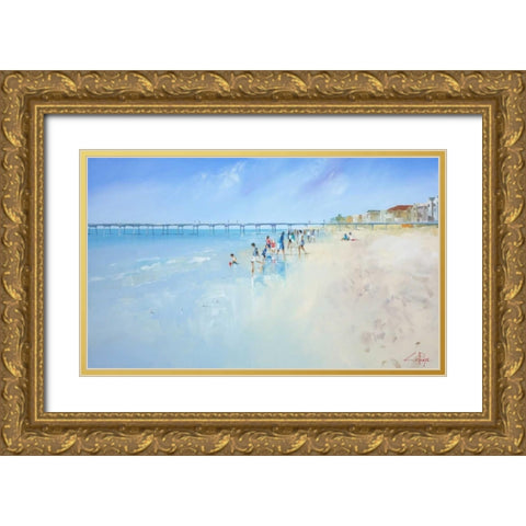 Low Tide at Henley Gold Ornate Wood Framed Art Print with Double Matting by Penny, Craig Trewin
