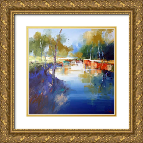 Morning at Cobram Gold Ornate Wood Framed Art Print with Double Matting by Penny, Craig Trewin