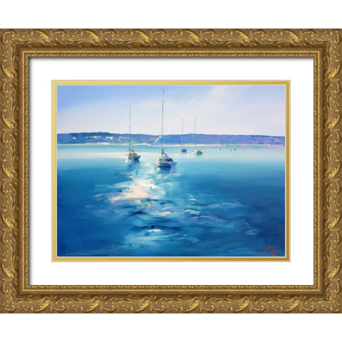 Mornington Morning Gold Ornate Wood Framed Art Print with Double Matting by Penny, Craig Trewin