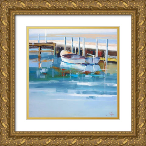 Mooring, Solitude Gold Ornate Wood Framed Art Print with Double Matting by Penny, Craig Trewin