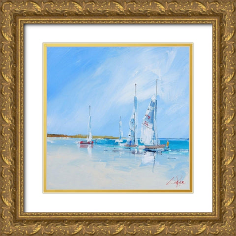 Aspendale Sails 1 Gold Ornate Wood Framed Art Print with Double Matting by Penny, Craig Trewin