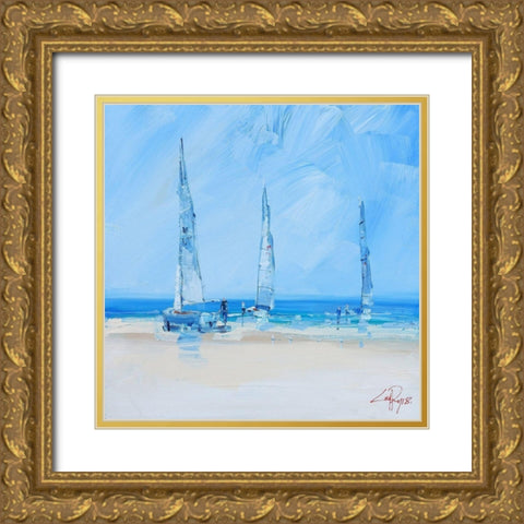 Aspendale Sails 2 Gold Ornate Wood Framed Art Print with Double Matting by Penny, Craig Trewin