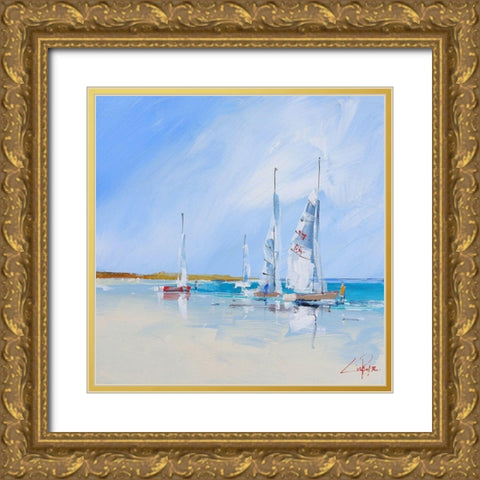 Aspendale Sails Gold Ornate Wood Framed Art Print with Double Matting by Penny, Craig Trewin
