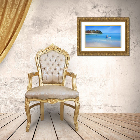Low Tide Sorrento Gold Ornate Wood Framed Art Print with Double Matting by Penny, Craig Trewin