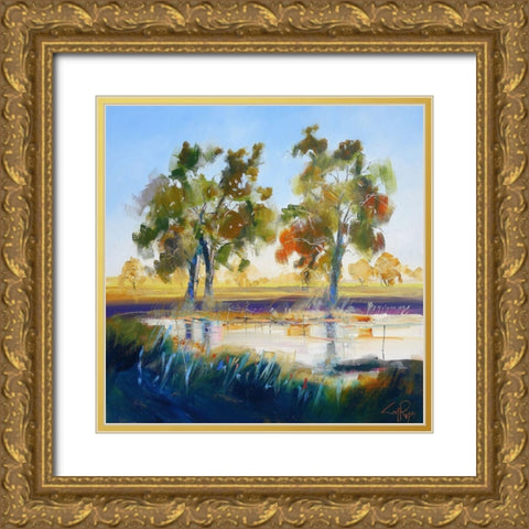 Winter Rain Gold Ornate Wood Framed Art Print with Double Matting by Penny, Craig Trewin