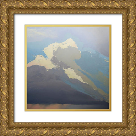 Storm over Chisos Gold Ornate Wood Framed Art Print with Double Matting by Pannell, Cap