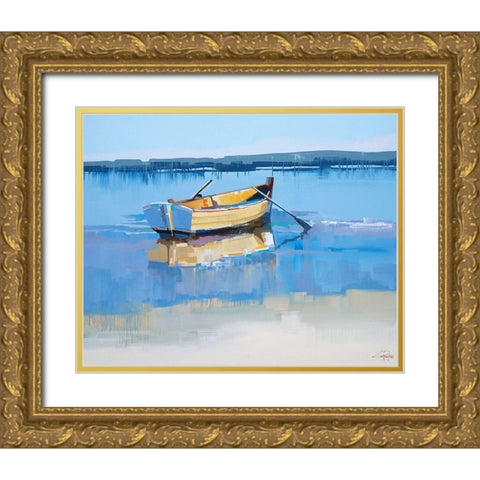 Aspendale Oars Gold Ornate Wood Framed Art Print with Double Matting by Penny, Craig Trewin