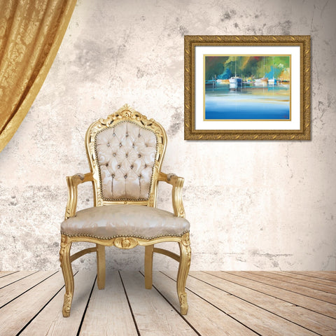 Light at Metung Gold Ornate Wood Framed Art Print with Double Matting by Penny, Craig Trewin
