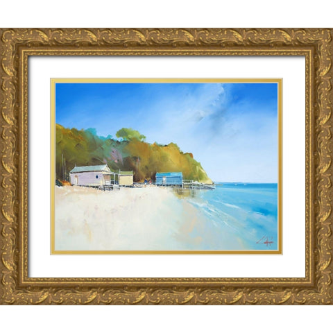 Walk on Shelly Beach Gold Ornate Wood Framed Art Print with Double Matting by Penny, Craig Trewin