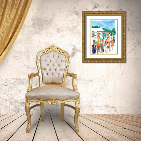 Summer Food Festival Gold Ornate Wood Framed Art Print with Double Matting by Paraskevas, Michael
